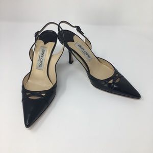 JIMMY CHOO BLACK STRAPPY HEELS